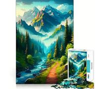 Puzzle de 1000 pièces Chemin de rivière en Montagne pour Adultes Jeu de logique Fine et Silencieux Bords Nets Cadeau mémorable (50x75cm)