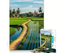 Puzzle de 1000 pièces Chemin de rizière pour Adolescents, Jeu de Puzzle Stimulant la réflexion, Jeu de Groupe, Art Assembler, Cadeau Classique (38x26cm)