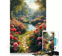 Puzzle de 1000 pièces Chemin de roseraie pour Adolescents, Jeu Intelligent, Jeu de Groupe, Assemblage d'image, décoration Murale (38x52cm)