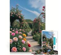 Puzzle de 1000 pièces Chemin de Roses pour Adolescents, Jeu de logique Solide, Moment Serein, Bords Nets, Cadeau créatif (50x75cm)