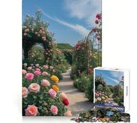 Puzzle de 1000 pièces Chemin de Roses pour Adolescents, Jeu de logique Solide, Moment Serein, Bords Nets, Cadeau créatif (50x75cm)
