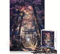 Puzzle de 1000 pièces Chemin du sanctuaire sacré de Sakura pour Adolescents Jeu de logique Stimulant, Divertissement d'intérieur, Bords de qualité supérieure, Cadeau mémorable (50x75cm)