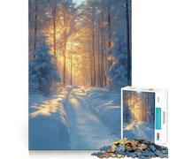 Puzzle de 1000 pièces Chemin forestier d'hiver avec lumière du Soleil »,1000 pièces,pour stimuler la mémoire et s'amuser Qualité Professionnelle,découpage, pour développer l'esprit