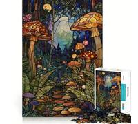 Puzzle de 1000 pièces Chemin forestier en vitrail pour Adolescents, Jeu de logique et de résolution de problèmes, Anti-Stress, découpe précise, Joli Cadeau 38x52cm