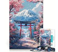 Puzzle de 1000 pièces Chemin sacré des cerisiers en Fleurs vers Le Mont Fuji pour Adolescents renforce la mémoire Offre Un Divertissement paisible et de qualité et constitue Un (50x75cm)