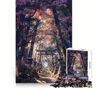 Puzzle de 1000 pièces Chemin sacré du sanctuaire Sakura pour Adultes et Adolescents À Assembler Lentement et à apprécier Découpe précise Pièce de Collection (38x26cm)