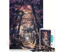 Puzzle de 1000 pièces Chemin sacré du sanctuaire Sakura pour Adultes et Adolescents À Assembler Lentement et à apprécier Découpe précise Pièce de Collection (38x26cm)