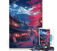 Puzzle de 1000 pièces Chemin vers Le Fuji en Fleurs de Cerisier »,Bords Lisses,Jeu créatif,Jouet pour des Moments de détente,Cadeau d'anniversaire Amusant (50x75cm)