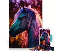 Puzzle de 1000 pièces Cheval Arc-en-Ciel pour Adolescents Stimule la mémoire Calme et sérénité Qualité supérieure (50x75cm)