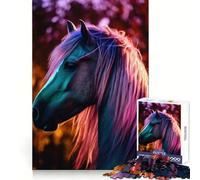Puzzle de 1000 pièces Cheval Arc-en-Ciel pour Adolescents Stimule la mémoire Calme et sérénité Qualité supérieure (50x75cm)
