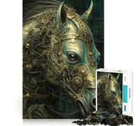 Puzzle de 1000 pièces - Cheval biomécanique, bords propres, décoration, jouet d'entraînement de réflexion, passe-temps facile, cadeau d'anniversaire (50 x 75 cm)