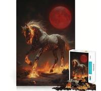 Puzzle de 1000 pièces Cheval de feu sur Le thème de la mythologie, idéal pour Les Adolescents développement de la mémoire, Assemblage sans Stress, Cadeau touchant (38x26cm)