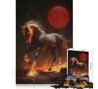 Puzzle de 1000 pièces Cheval de feu sur Le thème de la mythologie, idéal pour Les Adolescents développement de la mémoire, Assemblage sans Stress, Cadeau touchant (38x26cm)
