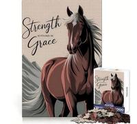 Puzzle de 1000 pièces Cheval de la Force et de la grâce pour Adolescents, Jeu de réflexion, Design Confortable et Relaxant, Cadeau attentionné 50x75cm