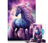 Puzzle de 1000 pièces Cheval de l'espace Longue crinière pour Adolescents, Jeu de réflexion Relaxant, découpe soignée, Cadeau Exquis (38x26cm)