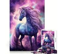 Puzzle de 1000 pièces Cheval de l'espace Longue crinière pour Adolescents, Jeu de réflexion Relaxant, découpe soignée, Cadeau Exquis (38x26cm)