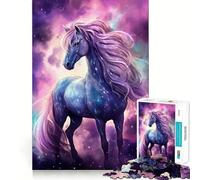 Puzzle de 1000 pièces Cheval de l'espace Longue crinière pour Adultes, idéal pour développer sa mémoire, soulager Le Stress et créer Un Cadeau mémorable (50x75cm)