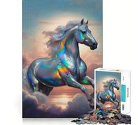 Puzzle de 1000 pièces Cheval d'opale dans Les Nuages pour Adolescents, Jeu Intelligent et divertissant, Image à Assembler, Joli Cadeau (38x26cm)
