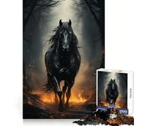 Puzzle de 1000 pièces Cheval Noir Qui marchepour Adolescents, idéal pour stimuler Le Cerveau, Le Bien-être et Les Loisirs Un Cadeau Parfait ! (38x52cm)