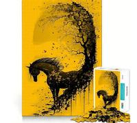 Puzzle de 1000 pièces Cheval Sauvage,liberté et Nature,Jeu de réflexion et d'exercice,Assemblage précis,sans espaces,défi cérébral interactif pour la Maison (38x52cm)