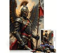 Puzzle de 1000 pièces Chevalier ailé avec Drapeau et épée pour Adolescents stimule la réflexion, Offre Un Passe-Temps agréable et sécurisé, et constitue Un Cadeau de Noël idéal (38x26cm)