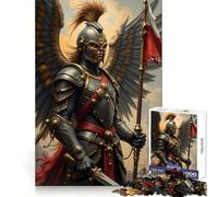Puzzle de 1000 pièces Chevalier ailé avec Drapeau et épée pour Adultes clarté d'esprit, apaisement, Divertissement, Bords Fins, (50x75cm)