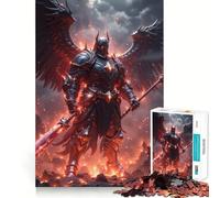 Puzzle de 1000 pièces Chevalier ailé dans Un Paysage de feu Jeu cognitif et Amusant Découpe de Haute précision Cadeau Unique pour soulager Le Stress (38x52cm)