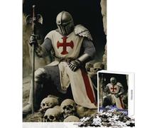 Puzzle de 1000 pièces Chevalier croisé avec crânes Jeu éducatif pour Jouer en Famille avec Poster et fiche de Questions Assortis Dimensions 50x75cm