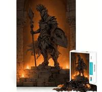 Puzzle de 1000 pièces Chevalier de Pierre et ruines Antiques pour Adultes et Adolescents, idéal pour développer la mémoire et se détendre, Cadeau de Noël 38x52cm