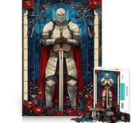 Puzzle de 1000 pièces Chevalier en vitrail pour Adolescents, défi cérébral, Jeu à Partager, découpe Nette, Surprise chaleureuse 38x52cm