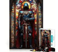 Puzzle de 1000 pièces Chevalier en vitrail pour Adolescents renforce la mémoire, Calme et sérénité, qualité supérieure, pour Les vœux du Père Noël 50x75cm