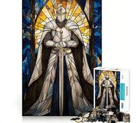 Puzzle de 1000 pièces Chevalier en vitrail pour Adolescents Un Cadeau saisonnier Relaxant et Amusant 50x75cm