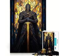 Puzzle de 1000 pièces Chevalier en vitrail pour Adolescents Un Jeu Intelligent pour Partager des Moments de complicité Pièces de Collection découpées avec précision 50x75cm