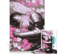 Puzzle de 1000 pièces Chevalier endormi dans Les Fleurs pour Adolescents, Puzzle logique et Solide, Jeu de précision, Cadeau de Noël 38x26cm