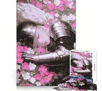 Puzzle de 1000 pièces Chevalier endormi dans Les Fleurs pour Adolescents, Puzzle logique et Solide, Jeu de précision, Cadeau de Noël 38x26cm