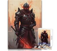 Puzzle de 1000 pièces Chevalier Noir à l'épée flamboyante pour Adultes Jeu de réflexion stratégique et d'apprentissage et Symbolique pour Toutes Les Occasions Dimensions:38x26cm