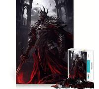 Puzzle de 1000 pièces Chevalier Noir la Cape Rouge pour Adultes, Jeu de réflexion, Passe-Temps la Maison, Bords Nets, Joli Cadeau (38x26cm)
