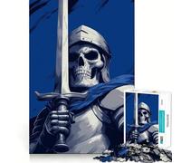 Puzzle de 1000 pièces Chevalier Squelette avec épée pour Adultes Jeu de logique Fin Loisirs Doux Finitions soignées Joli Cadeau 50x75cm