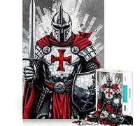 Puzzle de 1000 pièces Chevalier Templier pour Adolescents Jeu de réflexion, Moments de détente, Finitions de qualité, 38x52cm