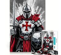 Puzzle de 1000 pièces Chevalier Templier pour Adultes, Jeu de réflexion, Divertissement d'intérieur, Bords précis, Objet de Collection 50x75cm