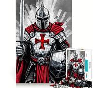 Puzzle de 1000 pièces Chevalier Templier pour Adultes Jeu intellectuel et Relaxant Découpe de qualité Pièce d'art raffinée 38x26cm