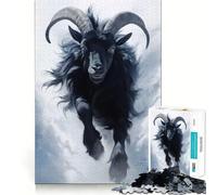 Puzzle de 1000 pièces Chèvre Noire Qui Court pour Adolescents, Jouet de réflexion et de détente, pour Les fêtes (38x52cm)