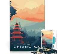 Puzzle de 1000 pièces Chiang Mai Thaïlande Jeu d'articulation Fin et Amusant,Jeu cognitif et Calme,Cadeau d'anniversaire Artistique (38x52cm)