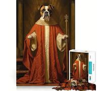 Puzzle de 1000 pièces Chien Boxer,Le Pape Jeu de logique et de réflexion Détendez-Vous et offrez-Vous Un Cadeau Artistique pour Noël (50x75cm)