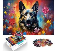 Puzzle de 1000 Pièces, Chien de Berger Allemand Coloré pour Adultes et Enfants - Excellent Cadeau en Bois, Taille : 50x75 cm