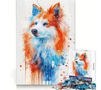 Puzzle de 1000 pièces Chien Esquimau Américain pour Adolescents, développement de la capacité d'analyse, Moment de détente, Assemblage précis, Art, Cadeau de Noël (50x75cm)