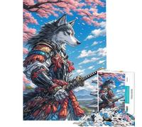 Puzzle de 1000 pièces Chien samouraï d'Alaska Jeu Impossible Difficile et Stimulant mais Amusant et Humoristique pour Les 14 Ans et Plus (38x26cm)