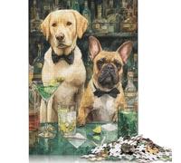 Puzzle de 1000 pièces - Chiens au Bar - Jeu en Bois éducatif - Jouet Stimulant - Idée Cadeau de Noël - 1000 pièces (75 x 50 cm)