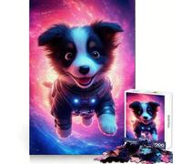 Puzzle de 1000 pièces « Chiot Astronaute dans l'espace » pour Adolescents Divertissement intellectuel et détente, Bords précis, Cadeau d'anniversaire (50x75cm)