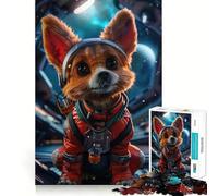 Puzzle de 1000 pièces Chiot Astronaute en Combinaison Spatiale, idéal pour Les Adolescents, Jeu de logique, Passe-Temps Calme, découpe précise, Cadeau Exquis 38x26cm